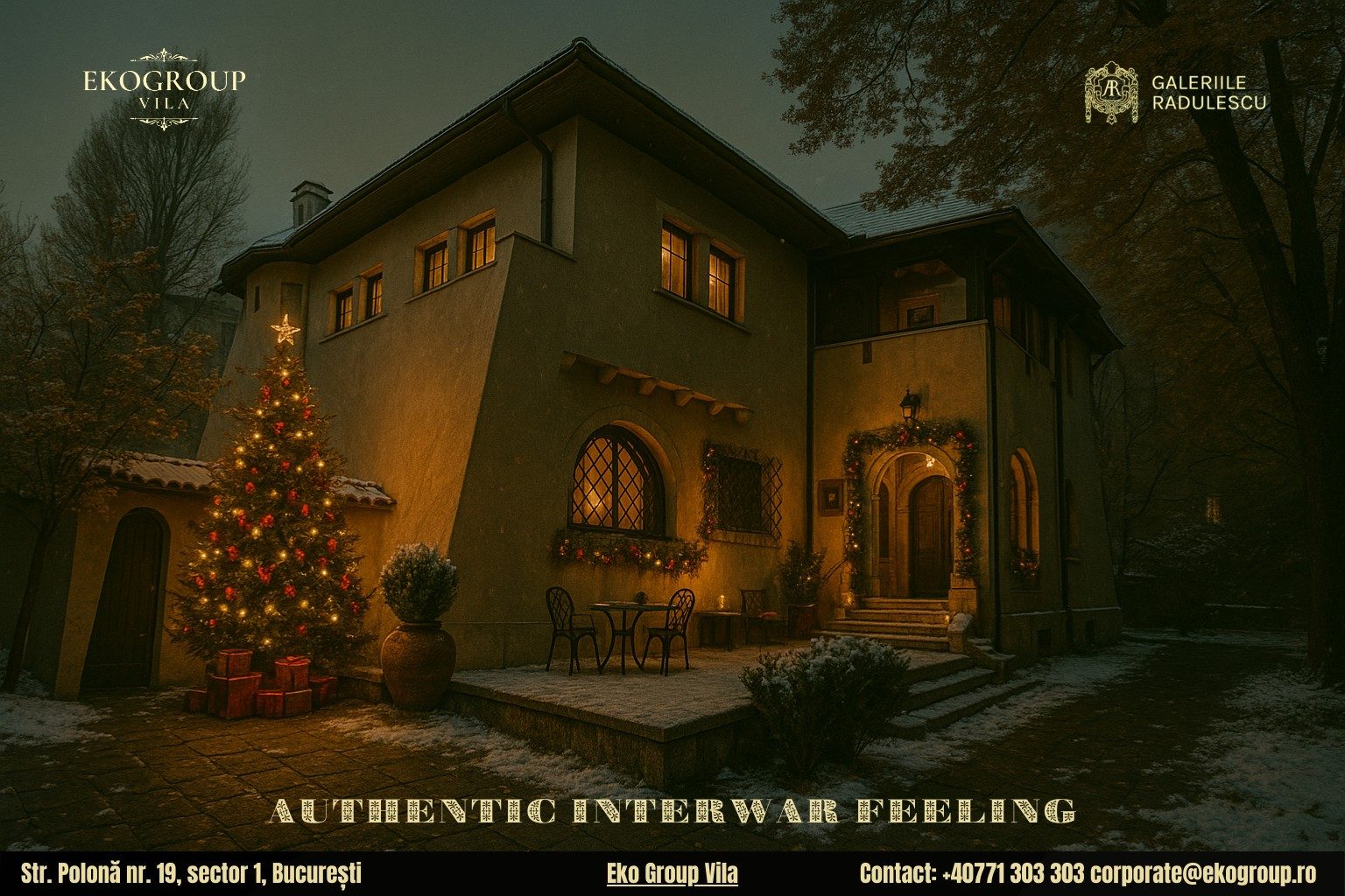 Poveste de Crăciun în inima anilor ’30: o reîntoarcere la magia fostei Case Tătărăscu, azi Eko Group Vila